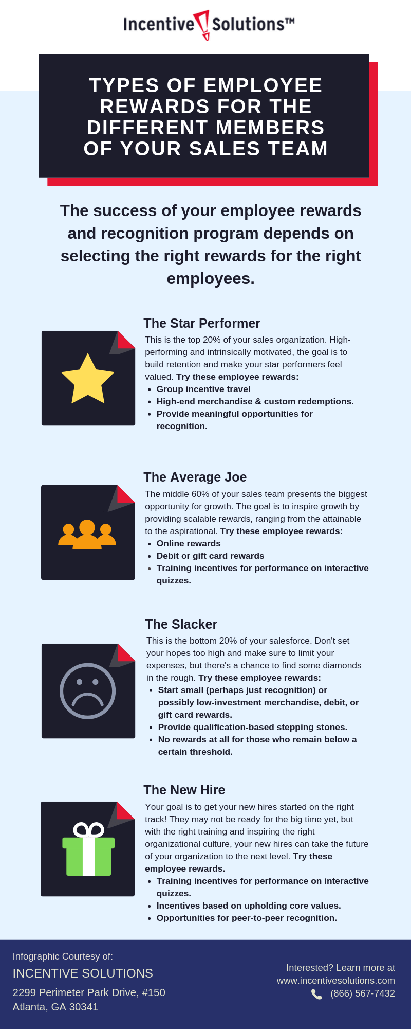 Type of Employee Rewards for Different Members of Your Sales Team