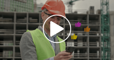 Video thumbnail - man in orange hard hat and yellow vest using phone and smiling - Stop Failing Your Construction Channel Partners