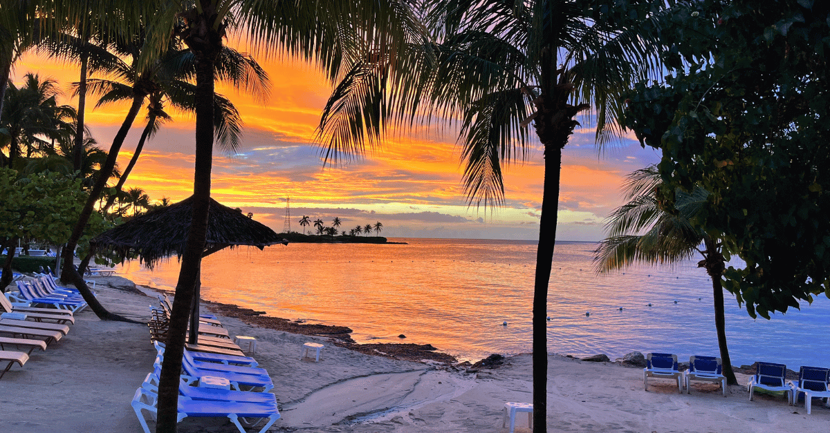 Sales incentive trips - sunset on a Jamaican beach