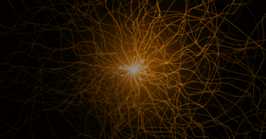 Abstract lines resembling neural network with light source in the center - The Science + Emotion of B2B Loyalty
